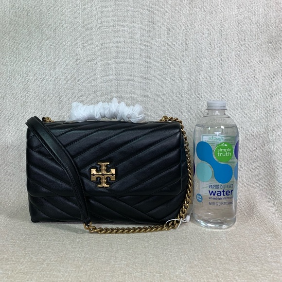 NEW Tory Burch Kira Chevron Black Small Convertible Shoulder Bag/Crossbody Bag - Picture 3 of 16